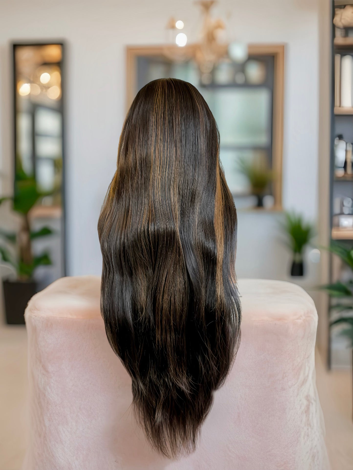 Selene 22” Layered Cut 13x6 Lace Front with Brown Ombre Highlights