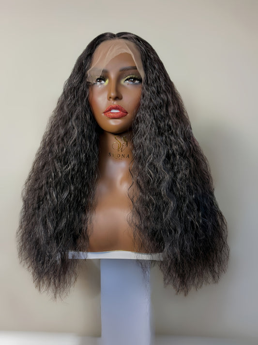 Onyx Water Wave 24” Natural Black Wig