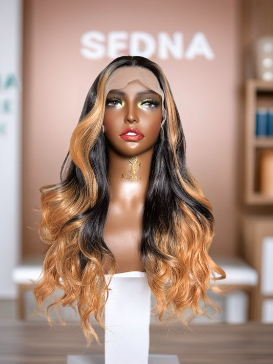 Issa 24” Copper Ombre Body Wave Lace Front Wig - Sedna Wigs
