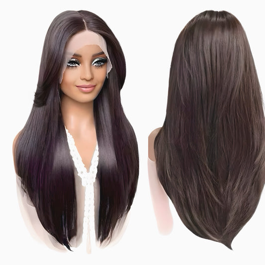 Summer 22" Chocolate Brown Straight 13x6 Lace Frontal - Sedna Wigs