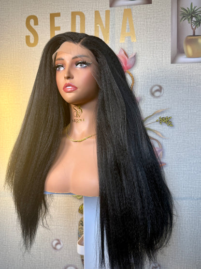 Lara 26-Inch Yaki Straight Bio-Synthetic Wig | 13×4 Lace Front