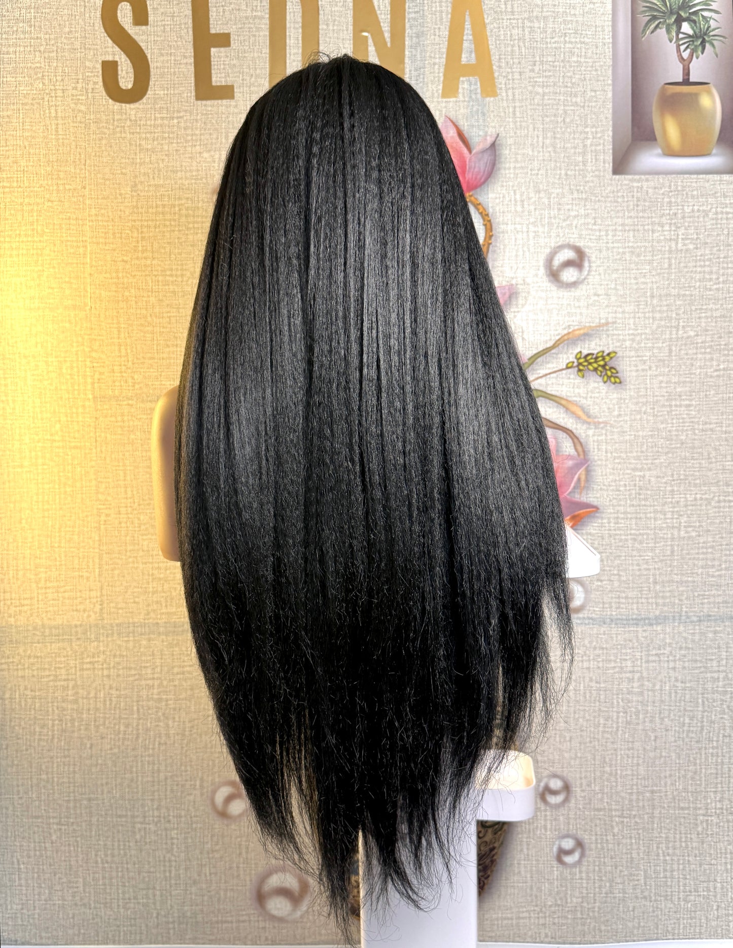 Lara 26-Inch Yaki Straight Bio-Synthetic Wig | 13×4 Lace Front