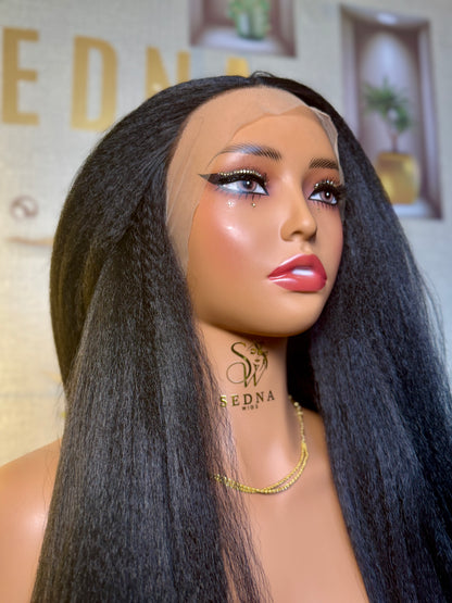 Lara 26-Inch Yaki Straight Bio-Synthetic Wig | 13×4 Lace Front