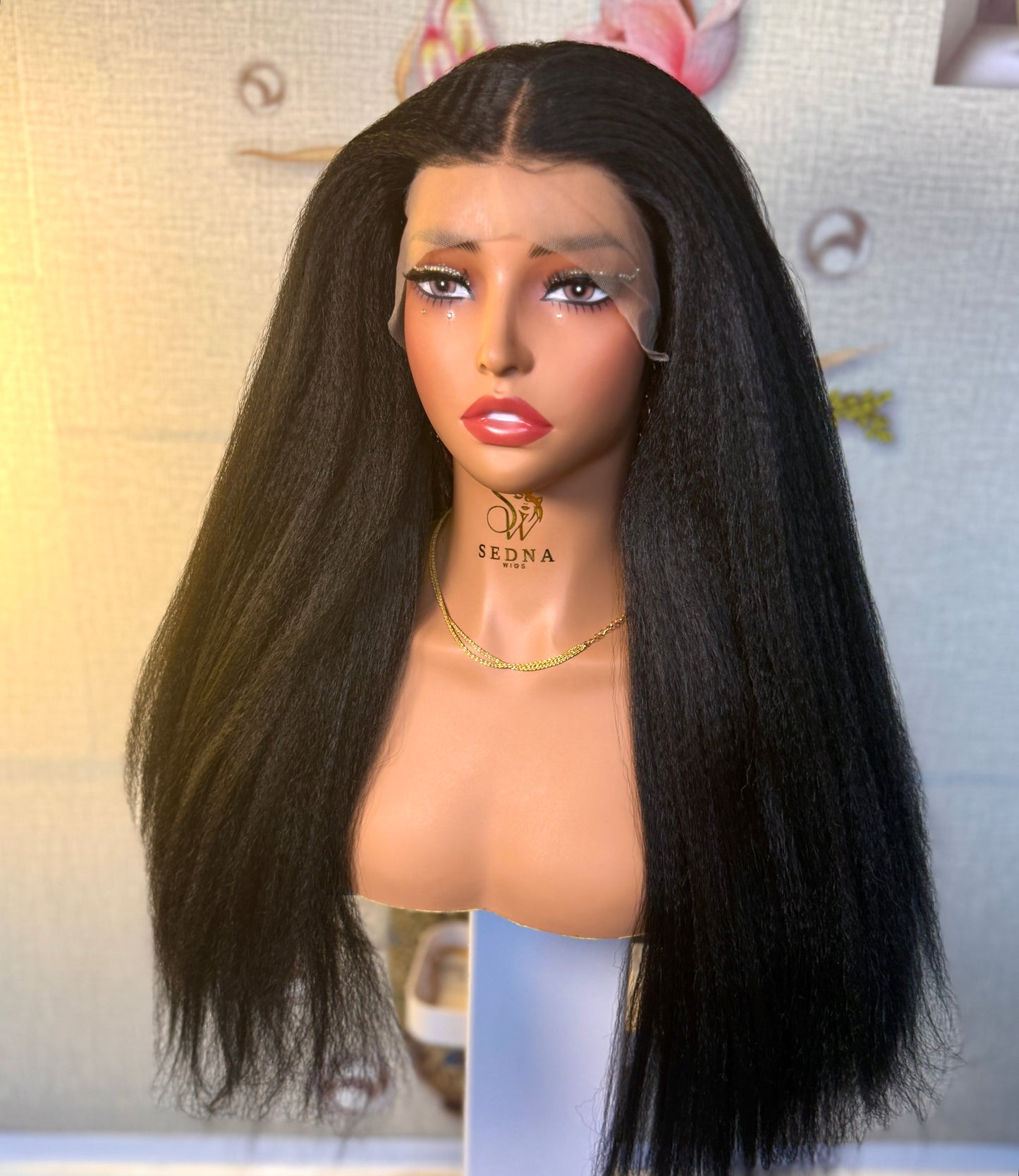 Lara 26-Inch Yaki Straight Bio-Synthetic Wig | 13×4 Lace Front