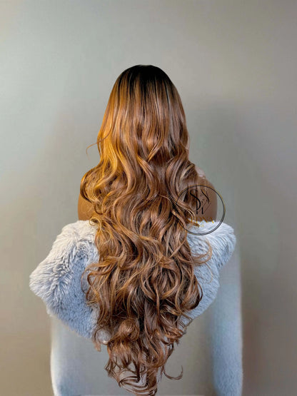 Aria 30" caramel honeyombre wig Premium Synthetic Wig Sedna Wigs
