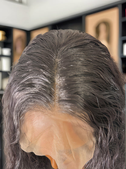 Onyx Water Wave 24” Natural Black Wig