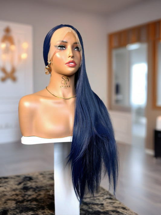 Sapphire 24” Midnight Blue Wig