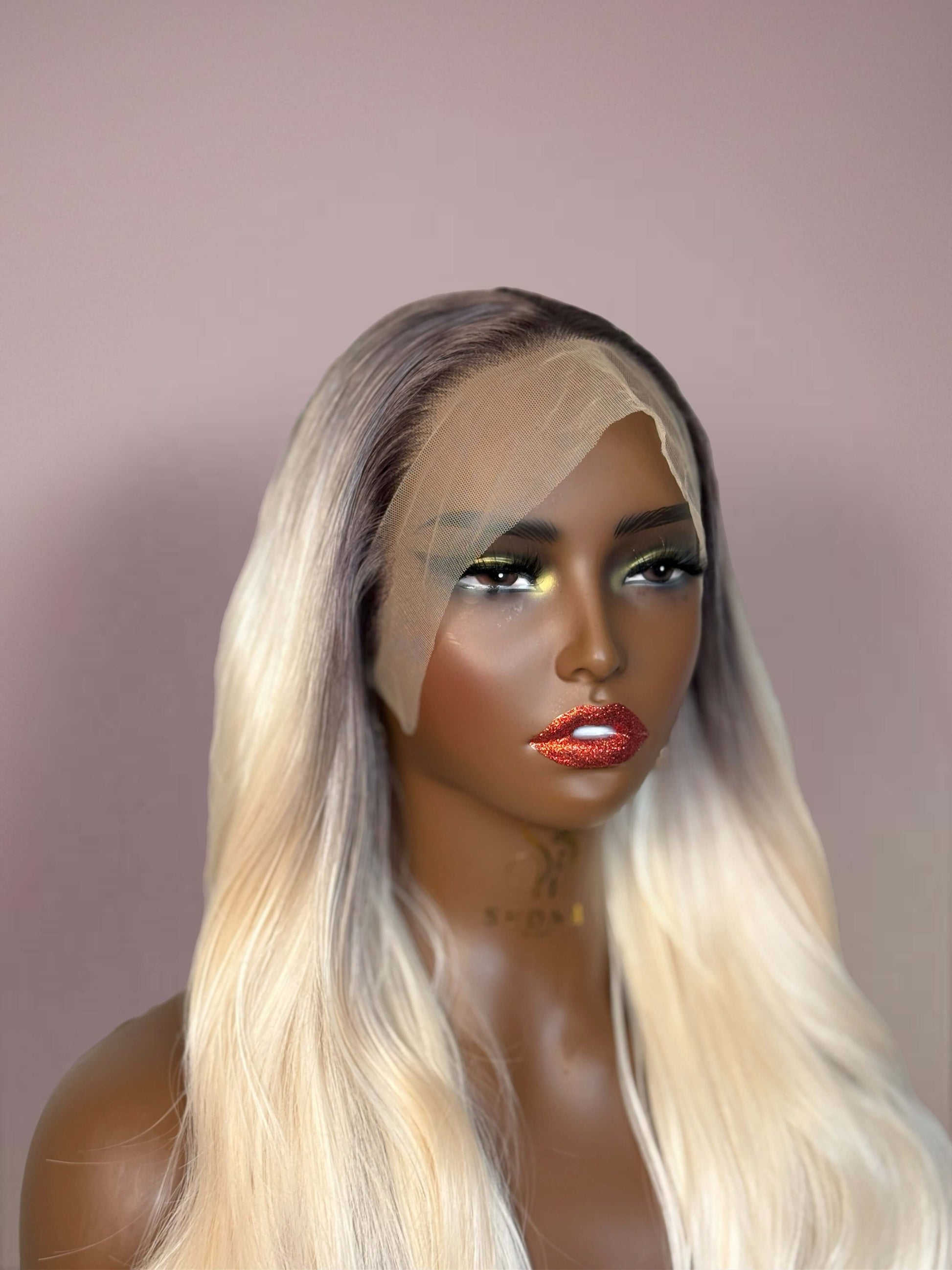 Icy 26” Ash Root Platinum Blonde Body Wave Wig - Sedna Wigs