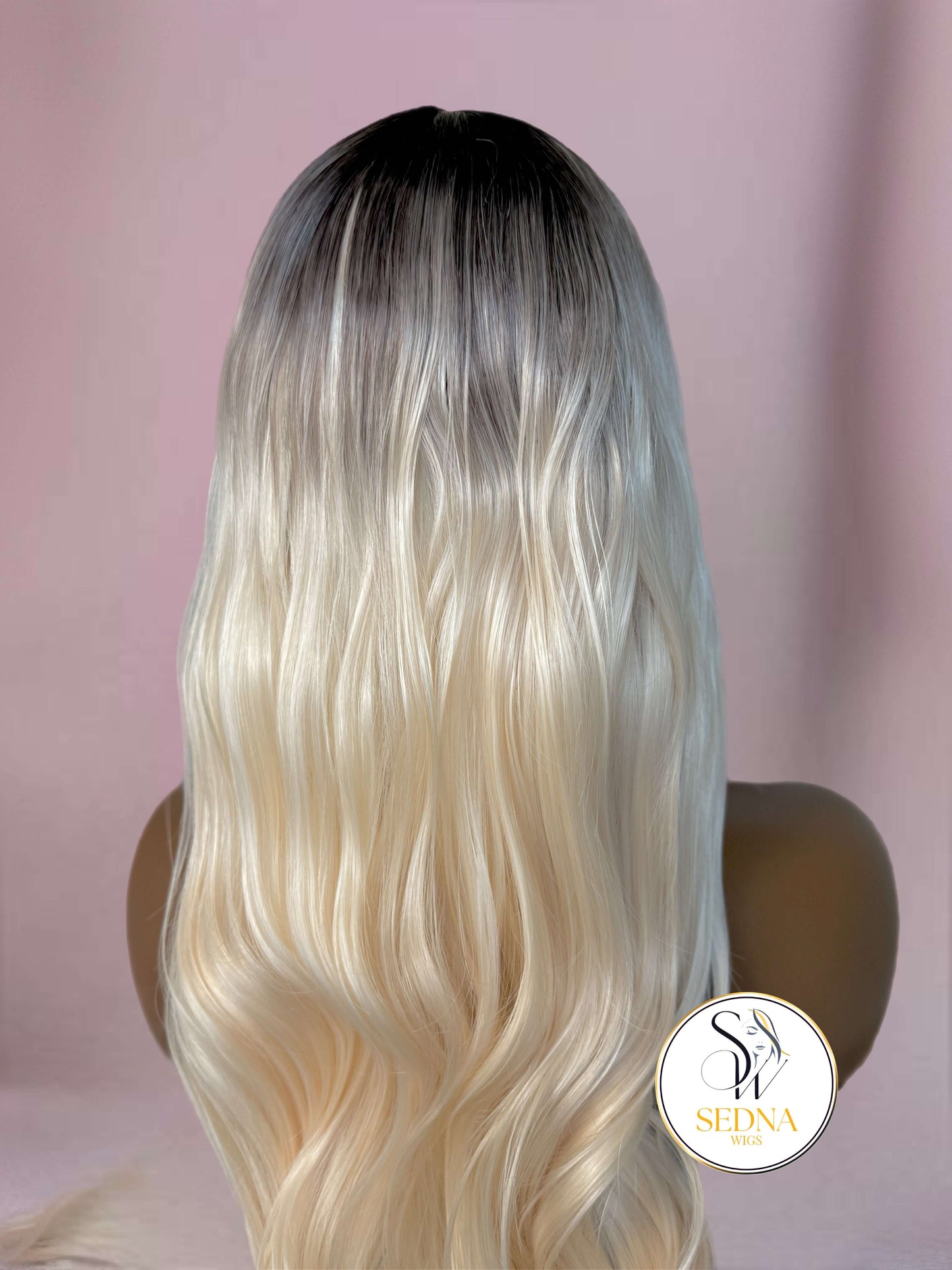 Icy 26” Ash Root Platinum Blonde Body Wave Wig - Sedna Wigs