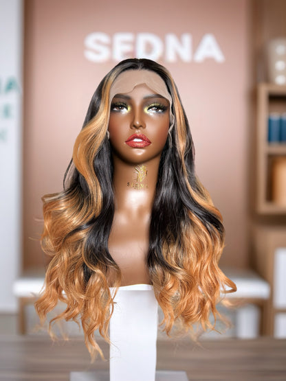 Issa 24” Copper Ombre Body Wave  Lace Front Wig - Sedna Wigs
