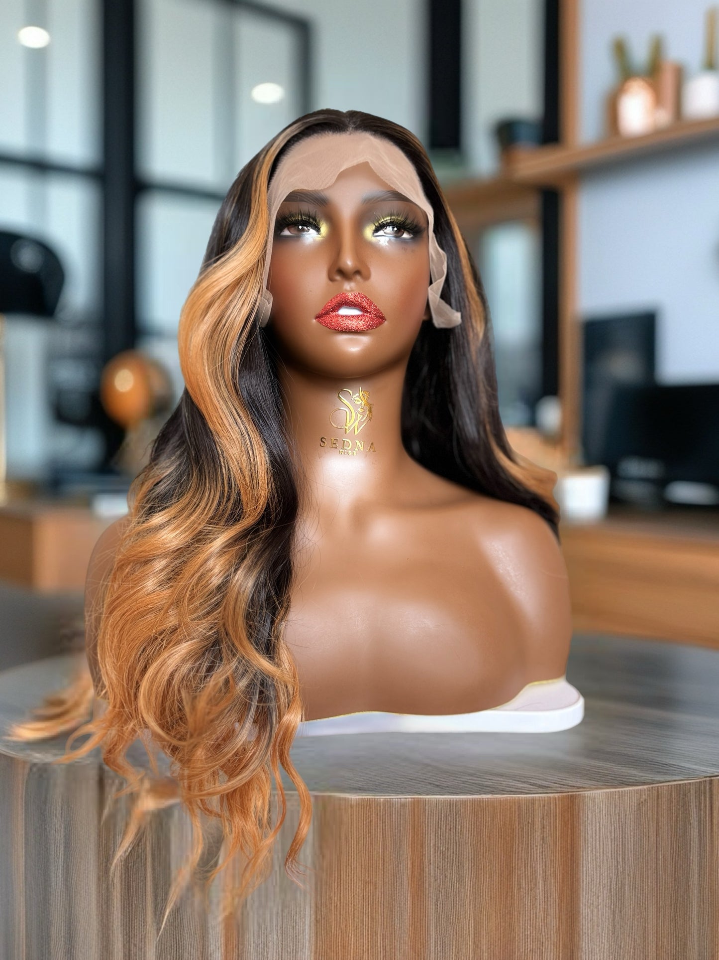 Issa 24” Copper Ombre Body Wave  Lace Front Wig - Sedna Wigs