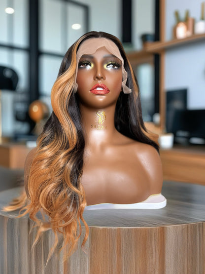 Issa 24” Copper Ombre Body Wave  Lace Front Wig - Sedna Wigs