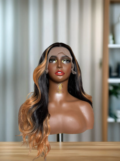 Issa 24” Copper Ombre Body Wave  Lace Front Wig - Sedna Wigs