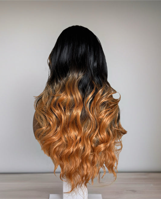 Issa 24” Copper Ombre Body Wave  Lace Front Wig - Sedna Wigs
