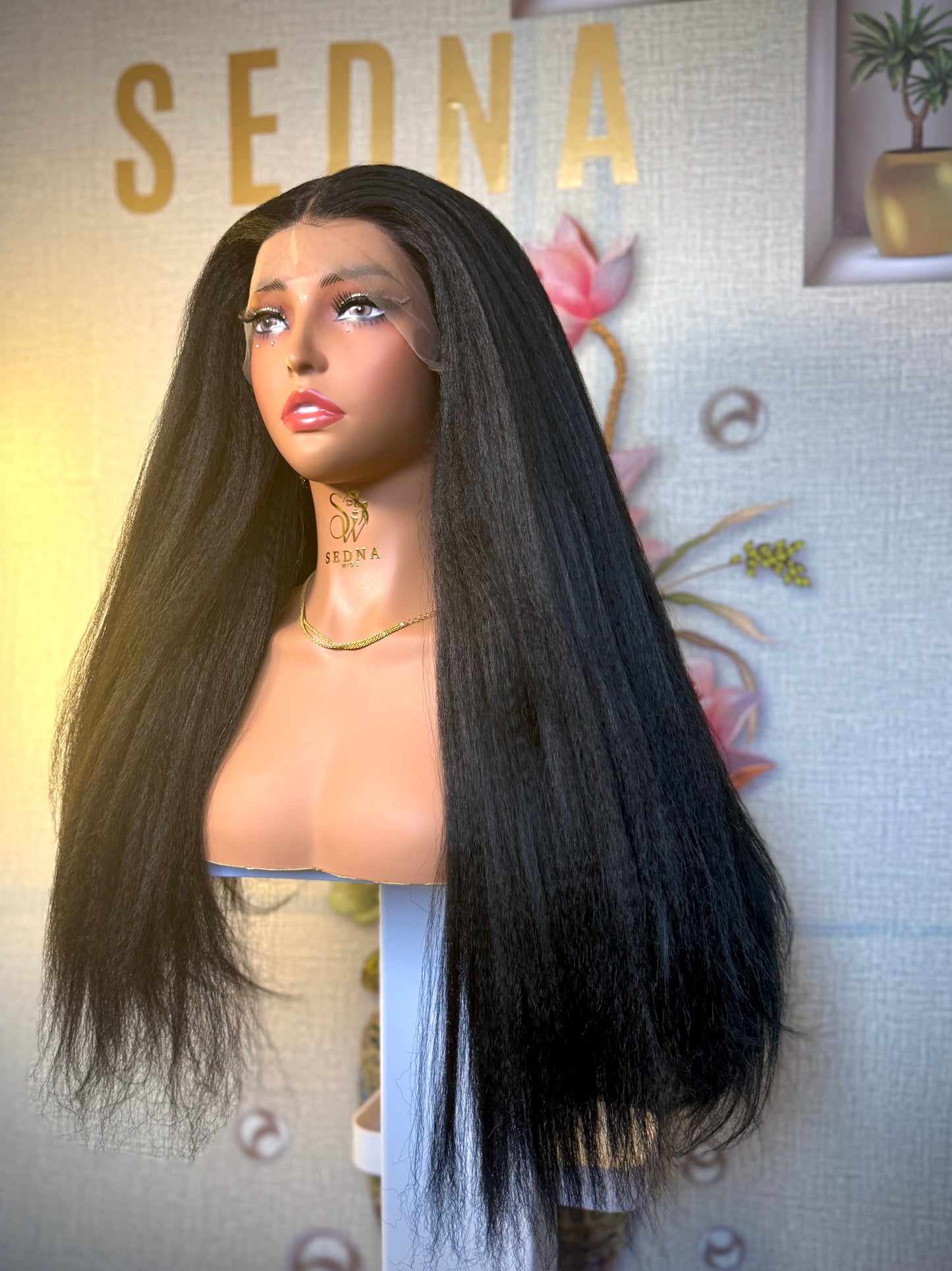 Lara 26-Inch Yaki Straight Bio-Synthetic Wig | 13×4 Lace Front