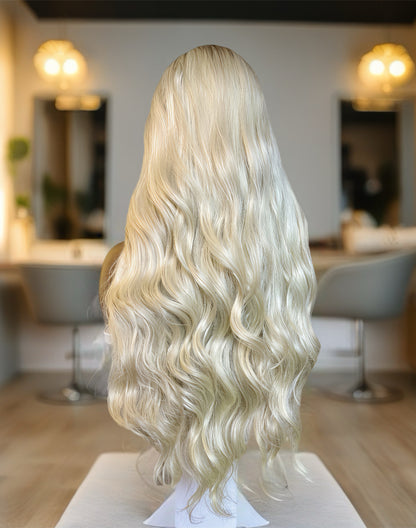Malibu 24" Dark Rooted Blonde 13x4 Frontal Blend Wig - Sedna Wigs