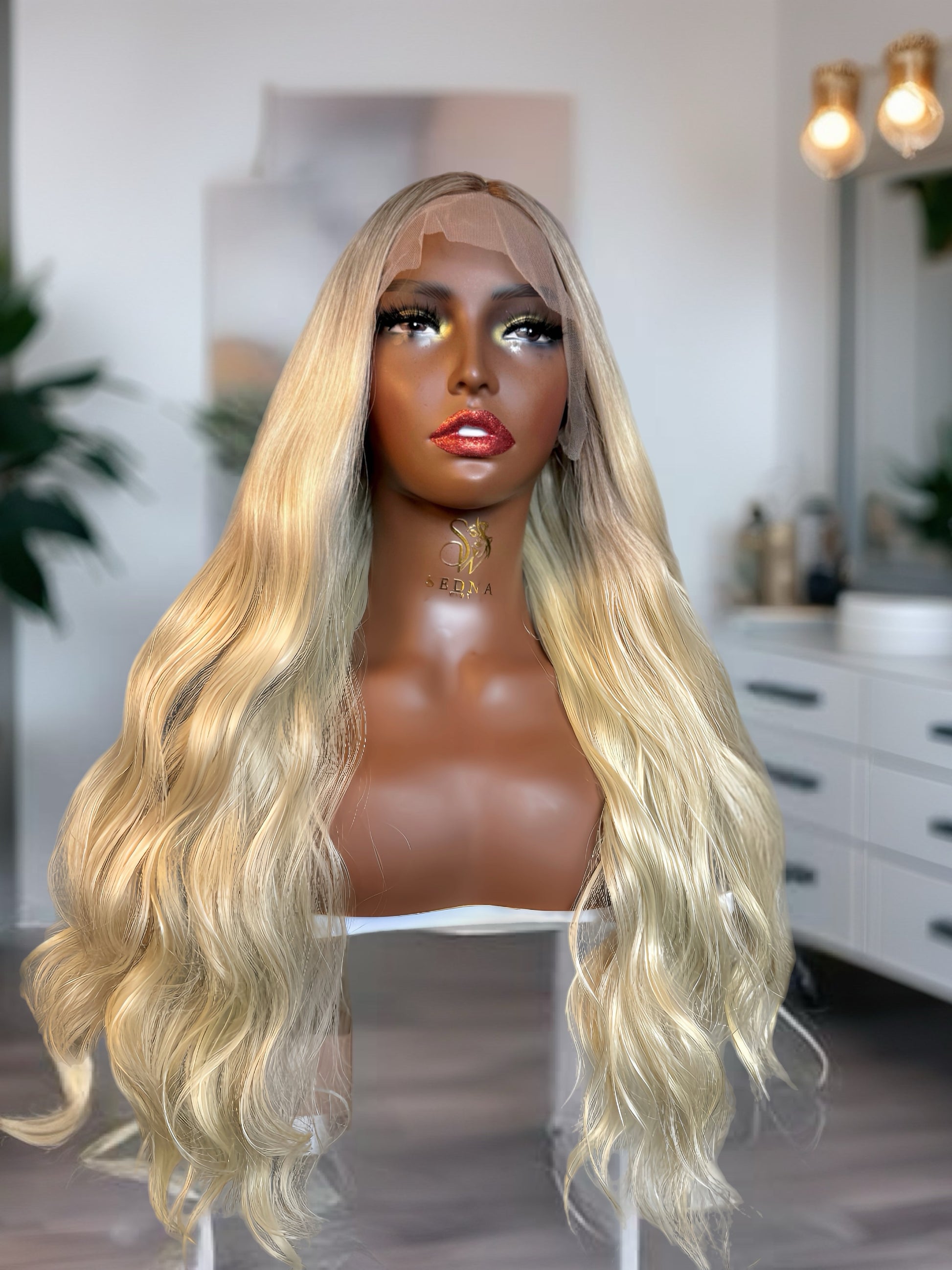 Malibu 24" Dark Rooted Blonde 13x4 Frontal Blend Wig - Sedna Wigs