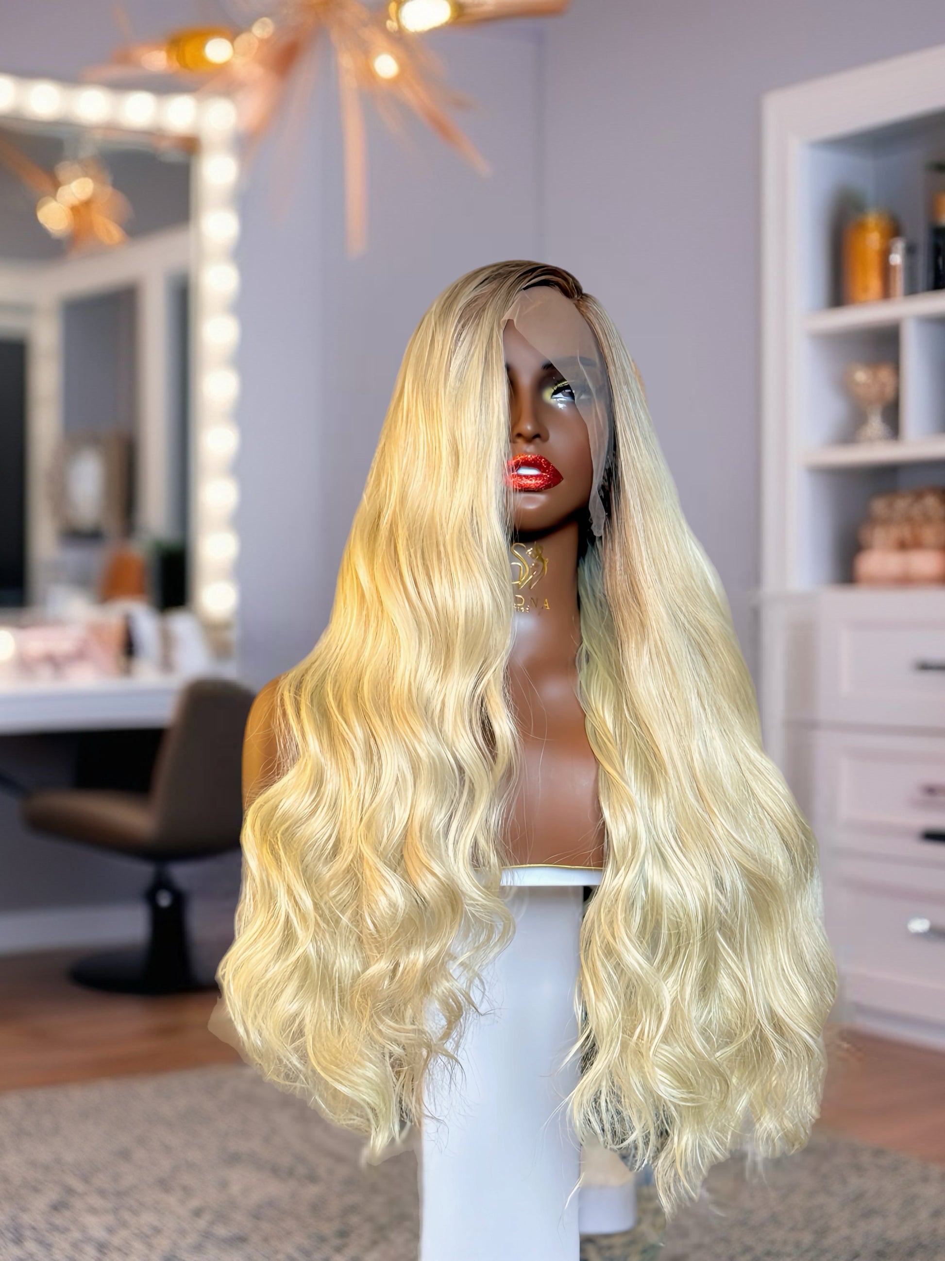 Malibu 24" Dark Rooted Blonde 13x4 Frontal Blend Wig - Sedna Wigs