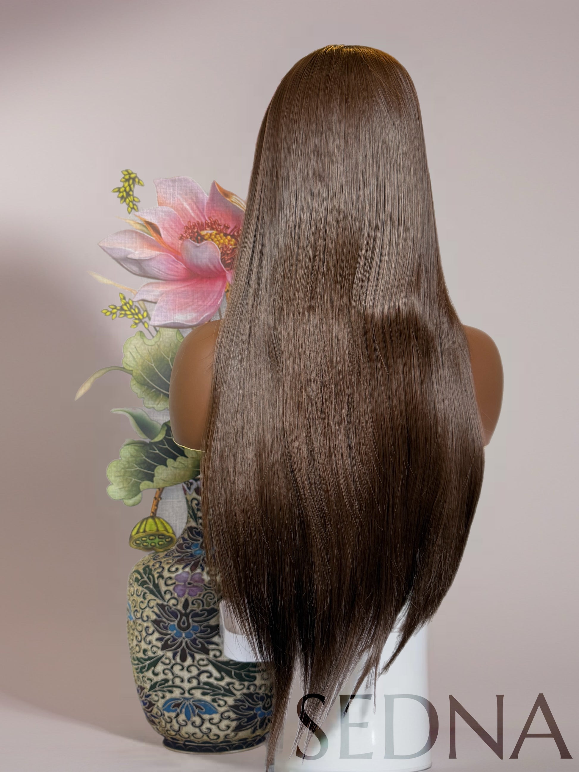 Mocha 26” Ash Brown Straight Lace Front Wig - Sedna Wigs