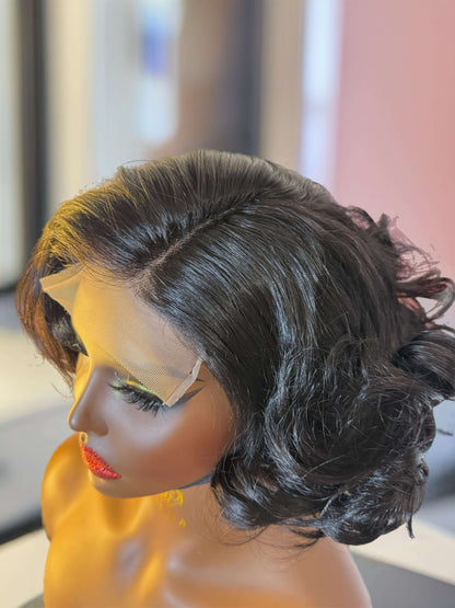 Monroe 12-Inch Vintage Curl Blend Wig with 4x4 Side Closure - Sedna Wigs