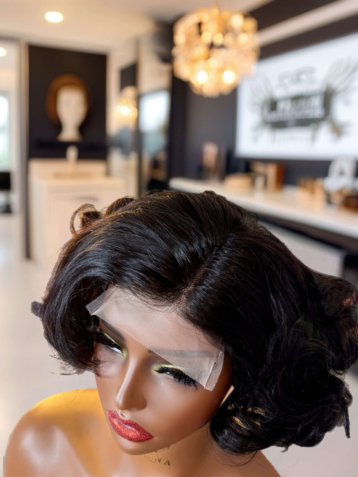 Monroe 12-Inch Vintage Curl Blend Wig with 4x4 Side Closure - Sedna Wigs