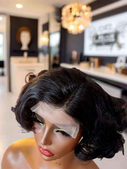 Monroe 12-Inch Vintage Curl Blend Wig with 4x4 Side Closure - Sedna Wigs