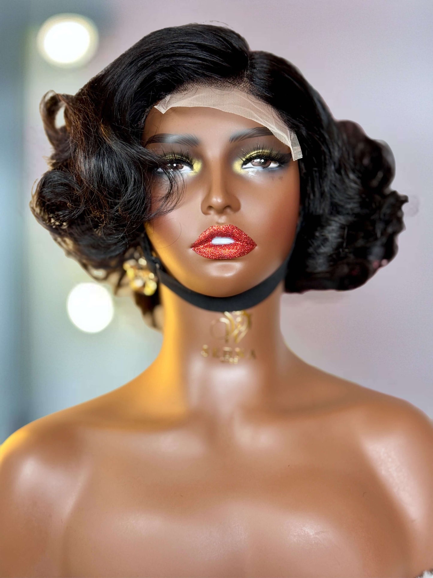 Monroe 12-Inch Vintage Curl Blend Wig with 4x4 Side Closure - Sedna Wigs