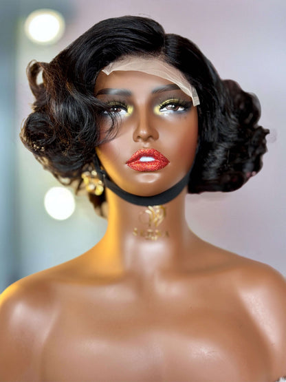Monroe 12-Inch Vintage Curl Blend Wig with 4x4 Side Closure - Sedna Wigs