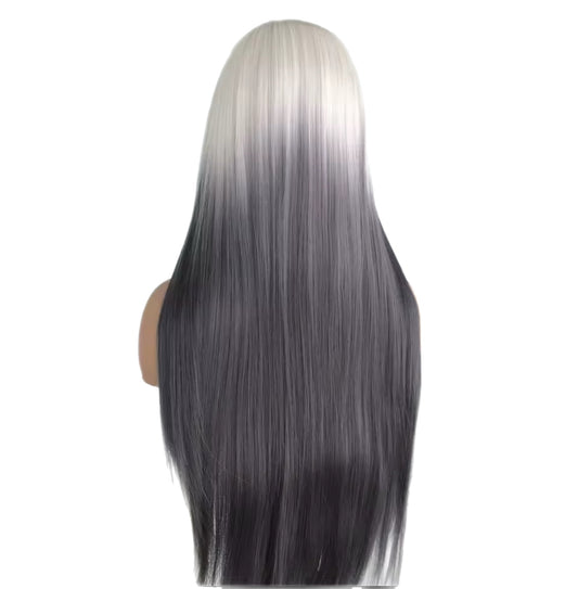 Nova 24" Silver & Black Ombre Straight Lace Front Wig - Sedna Wigs