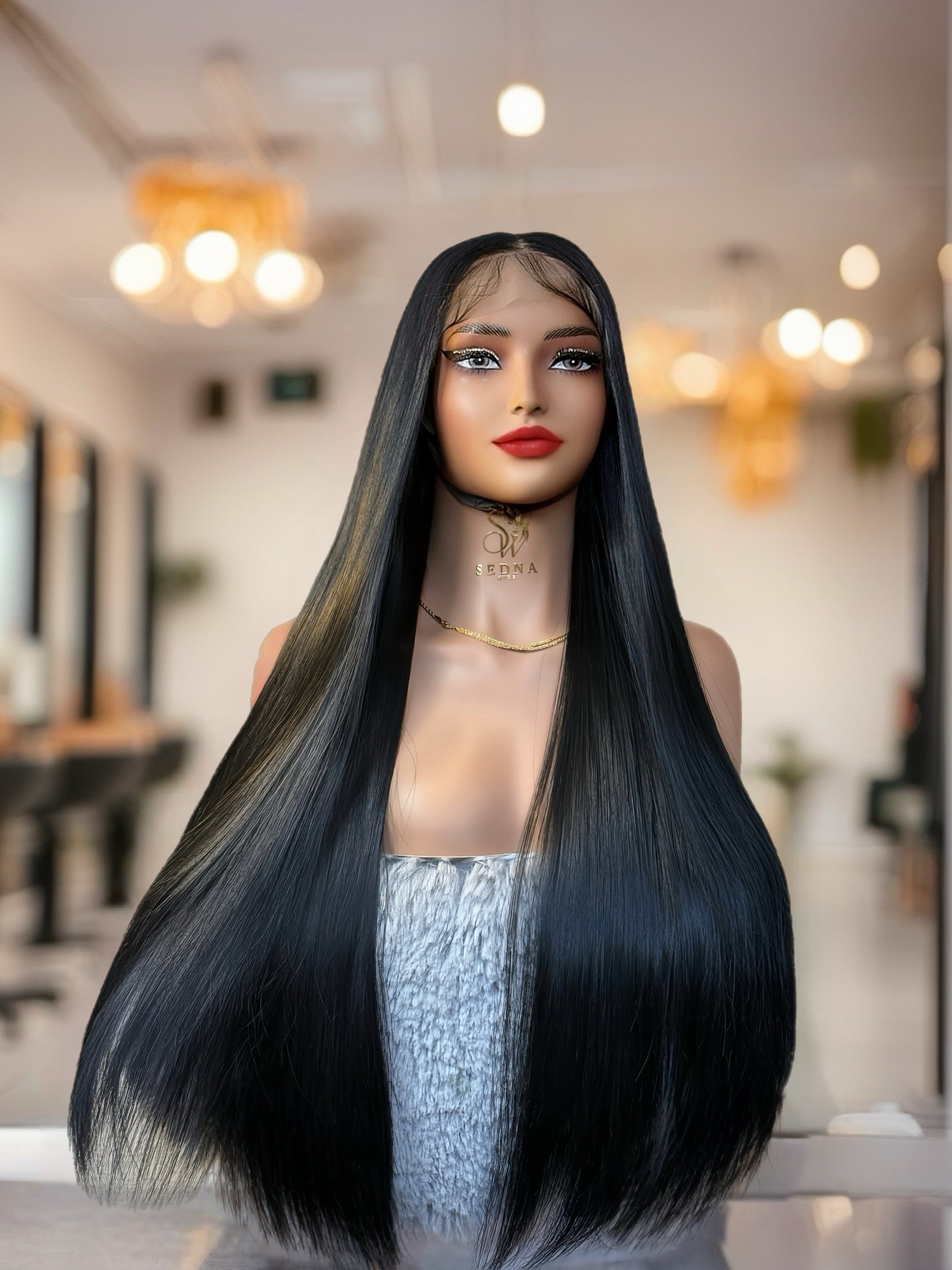 Raven 26-inch Jet Black Straight Wig - Sedna Wigs