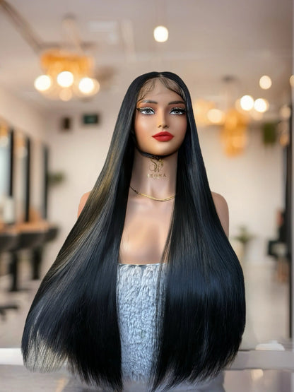 Raven 26-inch black straight wig Premium Synthetic Wig Sedna Wigs