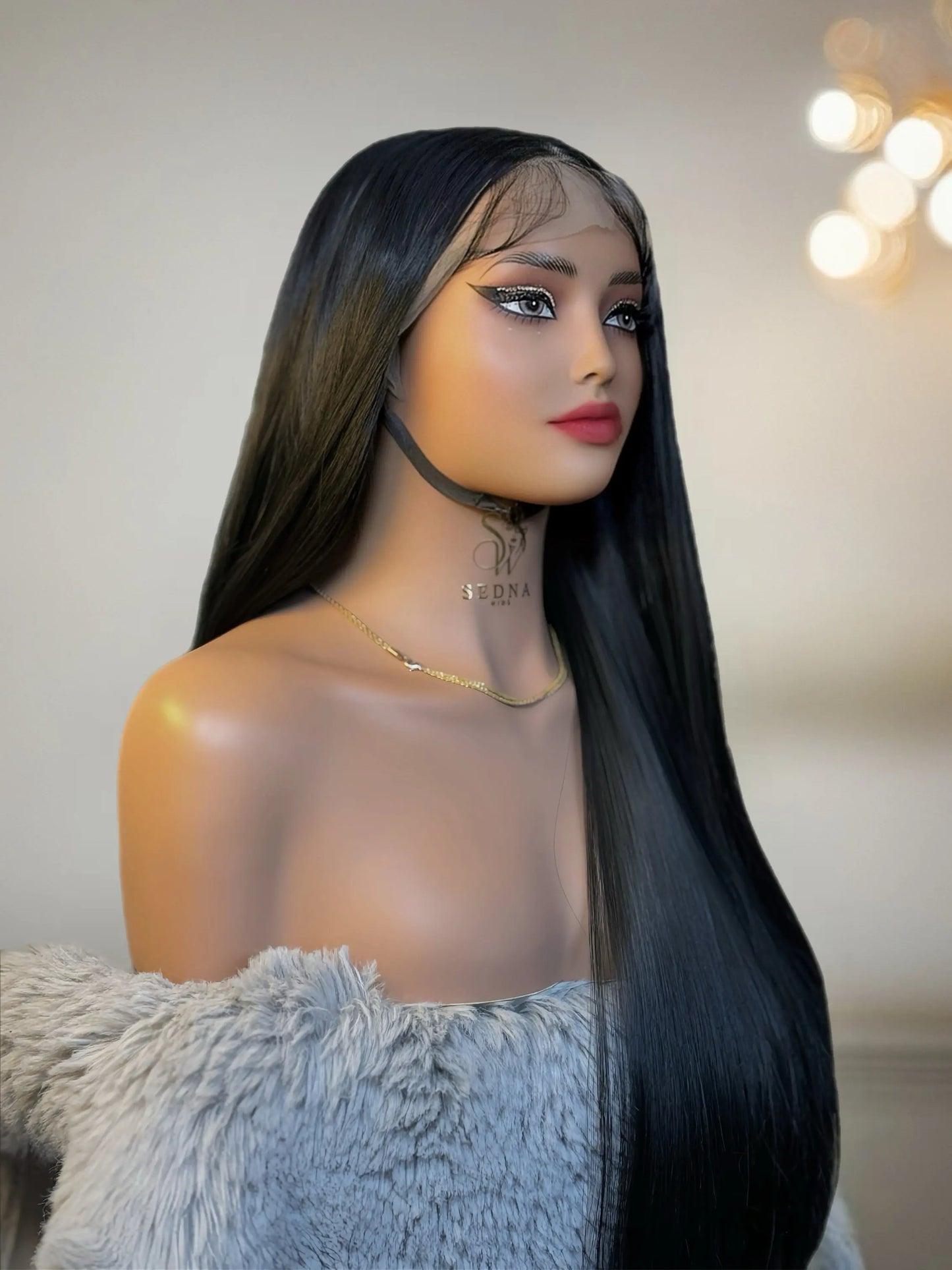 Raven 26-inch black straight wig Premium Synthetic Wig Sedna Wigs