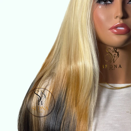 Sophie 24” blonde ombre wig Premium Synthetic Wig Sedna Wigs