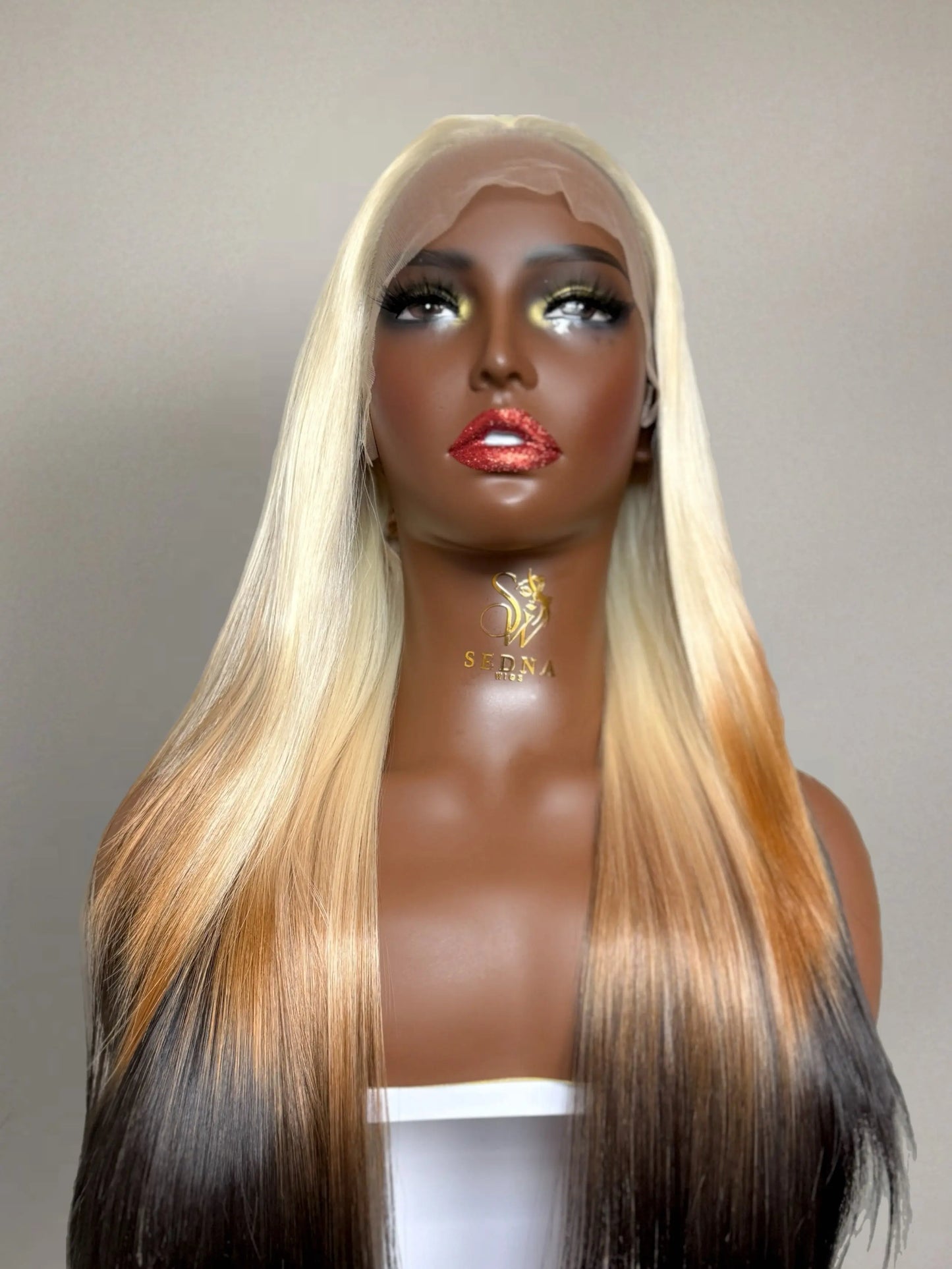 Sophie 24” blonde ombre wig Premium Synthetic Wig Sedna Wigs