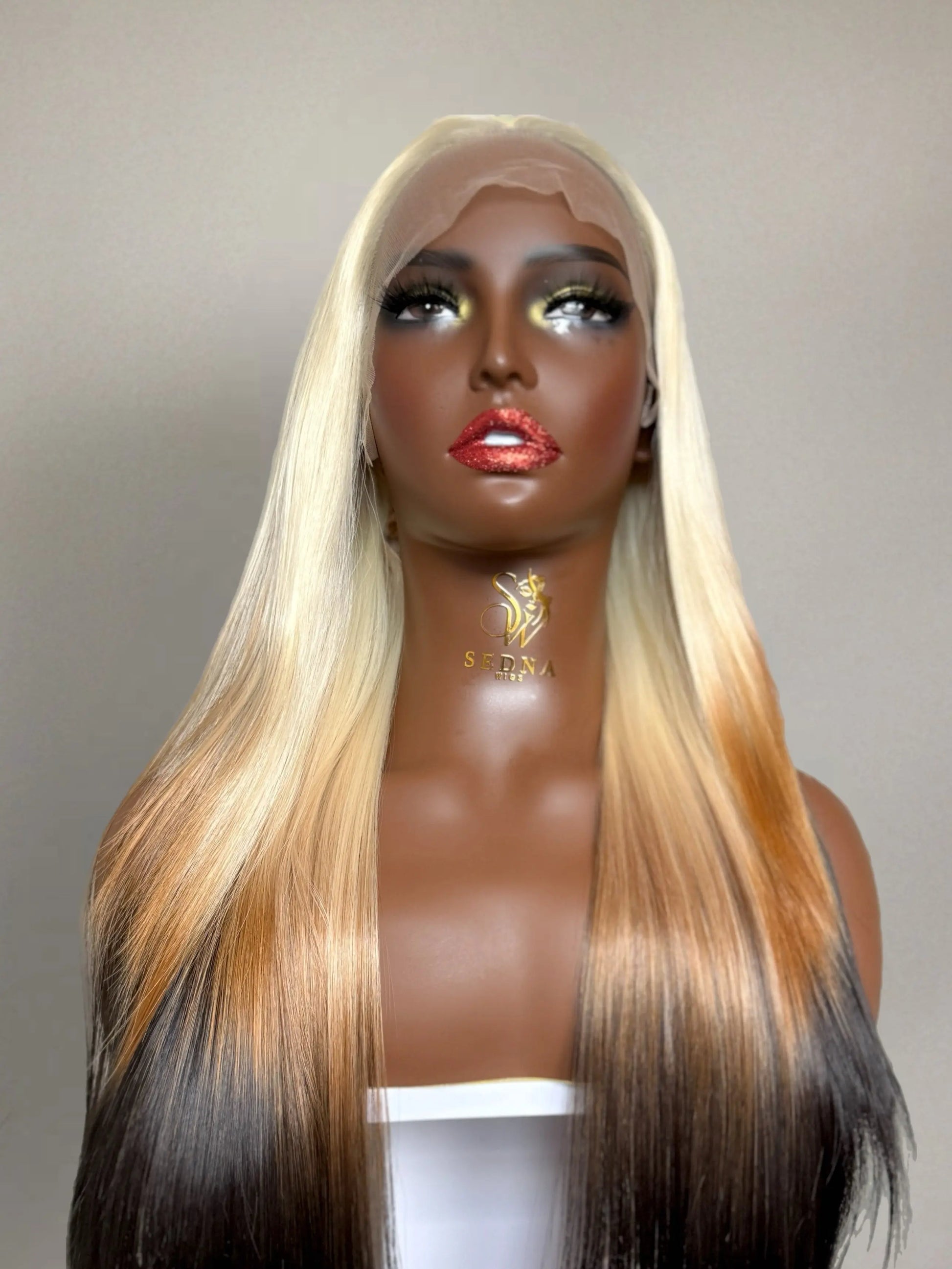 Sophie 24” blonde ombre wig Premium Synthetic Wig Sedna Wigs