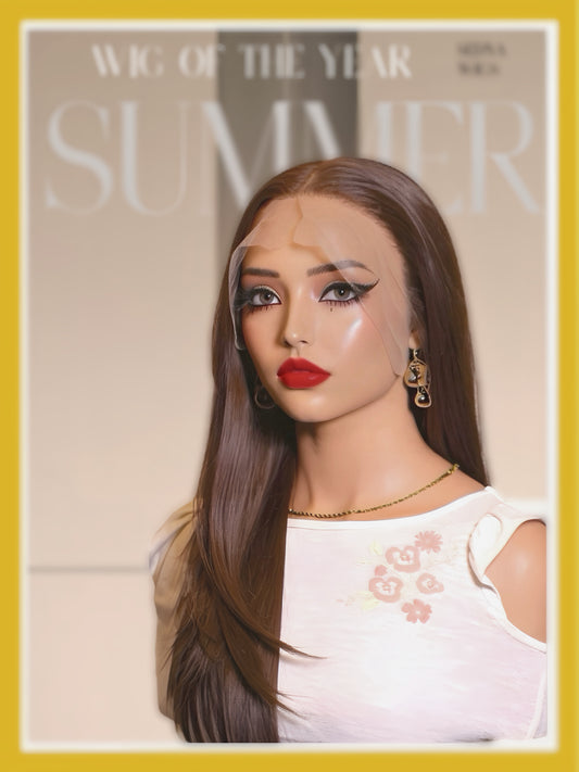 Summer 22" Chocolate Brown Straight 13x6 Lace Frontal - Sedna Wigs
