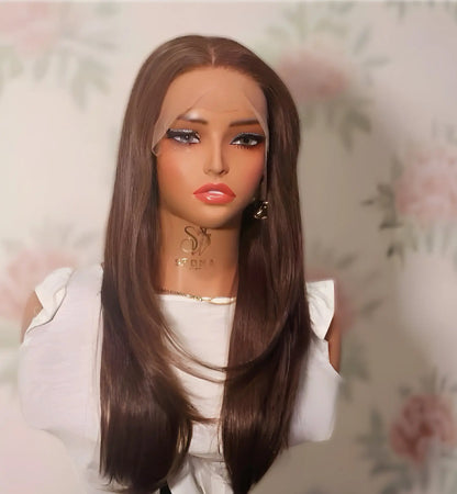Summer 22” chocolate brown wig Premium Synthetic Wig Sedna Wigs