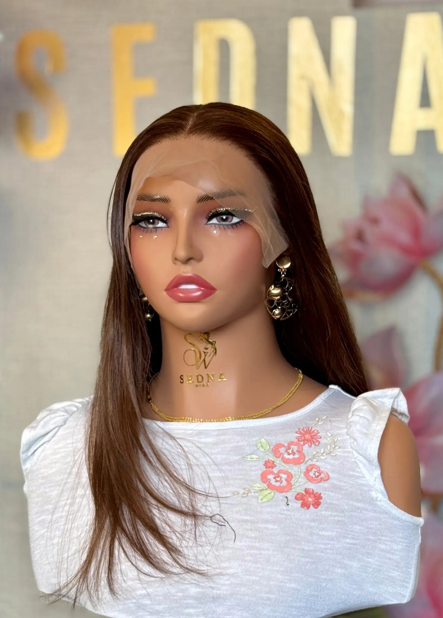 Summer 22” chocolate brown wig Premium Synthetic Wig Sedna Wigs