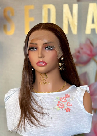 Summer 22” chocolate brown wig Premium Synthetic Wig Sedna Wigs