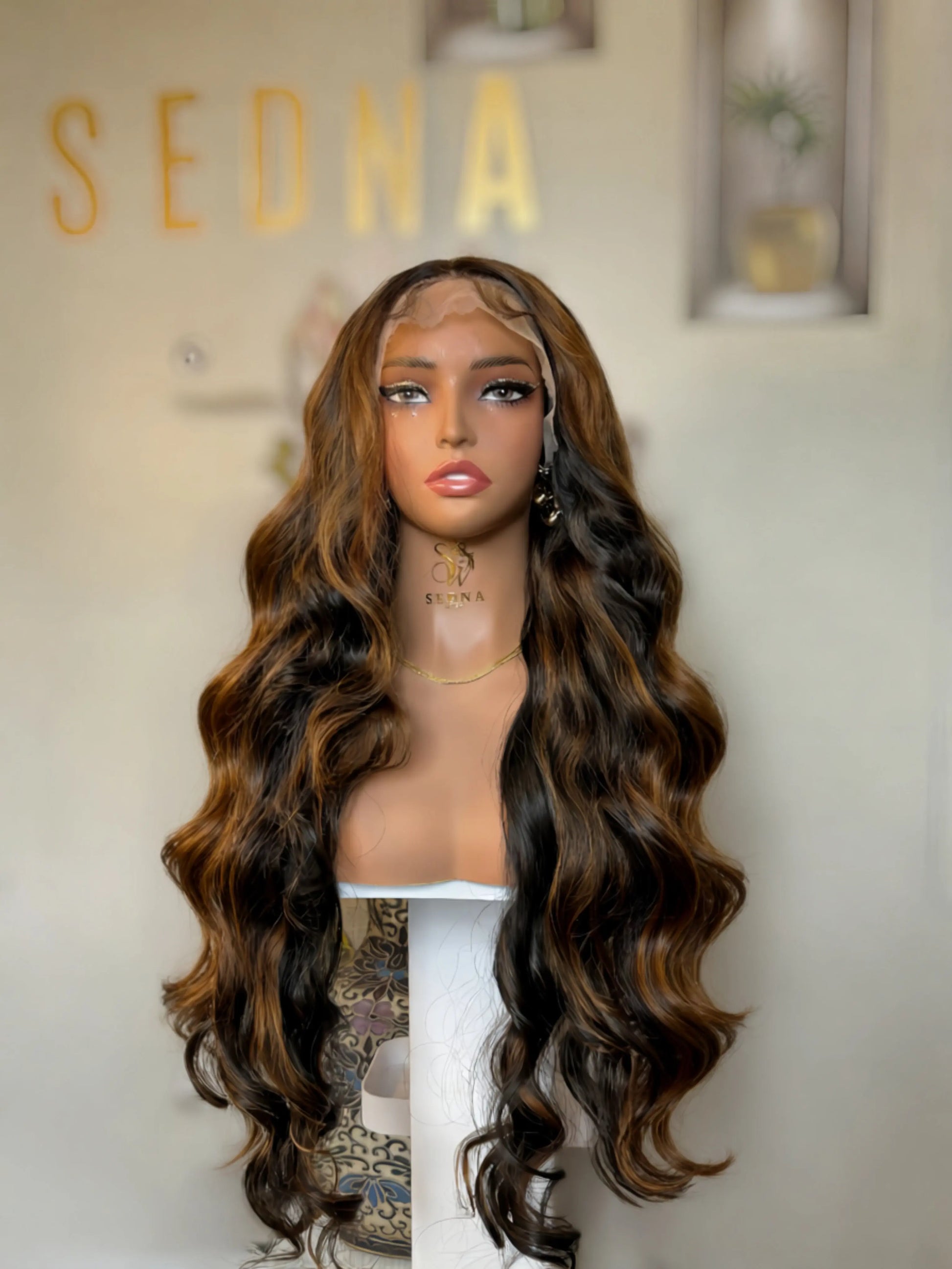Zara realistic preplucked lace wig Premium Synthetic Wig Sedna Wigs