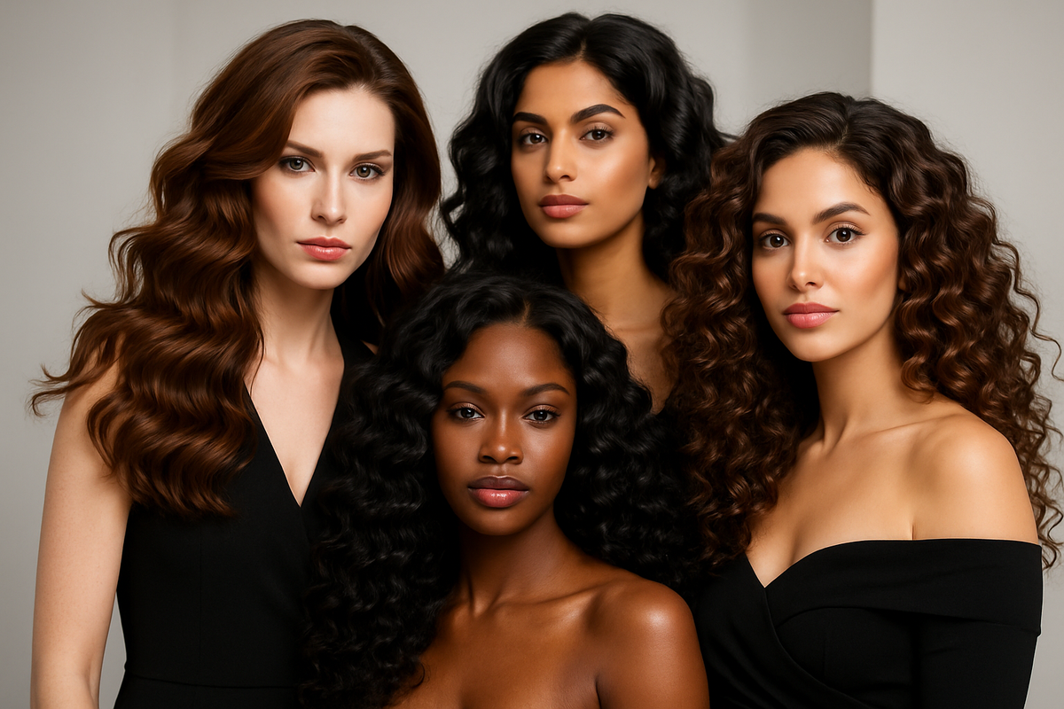 Sedna models wearing luxury wavy and curly wigs